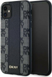 DKNY DKNY Leather Checkered Mono Pattern MagSafe - Case iPhone 11 (czarny)