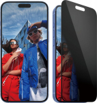 Kaitseklaas privaatsusfiltriga Apple iPhone 16 Plus, musta &auml;&auml;rega, Ultra-Wide Fit, PanzerGlass