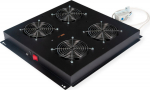 ROLINE Rack fan - 4 L&uuml;fter - Can be installed on the roof - Jet Black, RAL 9005 - 48.3 cm (19")