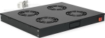 ROLINE Rack fan - 4 Fans, with Thermostat - Can be installed on the roof - Jet Black, RAL 9005 - 1U - 48.3 cm (19")