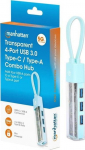 HUB USB Manhattan 4-Portowy 3.2 Gen1 Typ-A/C do 4x USB-A 3.0 (181020)