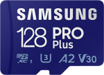 Samsung Pro PLUS microSDXC 128GB UHS-I U3 [Record 130MB/s Reading 180MB/s] version 2023 - microSDXC | 128GB | UHS-I | U3 | Reading do 180 MB/s | Record do 130 MB/s | Adapter SD