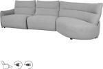 Corner sofa CANNES RC electric recliner, grey