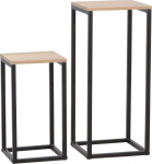 Side table HANNES 2pcs set 26x26xH60cm, 22x22xH40cm, rustic melamine
