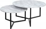 Coffee table AKIRA 2pcs set D80xH45cm, D60xH37cm, light grey