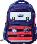 Lean Children's School Backpack with Chest Strap Navy Blue Red Space 38x28x19cm