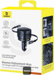 Baseus Enjoyment Max 90W 2 x kabel USB-C + USB-A + USB-C - czarna - 90W car charger