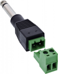 InLine wtyk 6.35mm do connectors Mono 2-pin