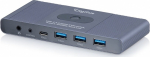 Digitus Switch / Switch KVM HDMI 2x1 | UHD 4K@60Hz | 3x USB-A 3.1 Gen1 | 1x USB-C USB 3.1 Gen1 | Audio | Core Line