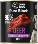 JOHN DOG Pure Black Mono deer - wet dog food - 800g