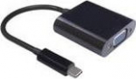 MicroConnect USB-C to VGA Adapter 0.2m, Black, Max. 1920x1080p@60Hz