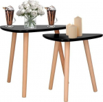 Springos A coffee table, triangular set 2 szt. coffee tables for the living room on legs, Scandinavian style, black UNIVERSAL
