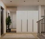 Malys Group SENSO wardrobe 4D 200 CM 4 Doors Black Handles For Living Room Bedroom WHITE
