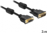 Delock DVI-kabel 3m Sort