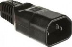 MicroConnect IEC Power Adaptor C14 Plug, C14 Socket, Straight, Black