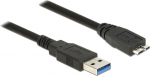 DELOCK USB Kabel USB3.0 A -> Micro-B St/St 2.00m schw
