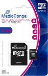 MediaRange SD MicroSD Card 4GB SD CL.10 with. Adapter