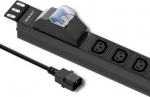 Qoltec Listwa zasilająca do Rack 19cali | circuit breaker | 1U | 10A | PDU | 8xIEC C13 | 2m