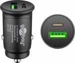 Wentronic Goobay Dual-USB Auto Fast Charger USB-C&trade; PD 27W (12/24V) Car charger Sort