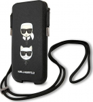 Karl Lagerfeld Torebka KLHCP12MOPHKCK Hardcase Saffiano Ikonik Karl&Choupette Head for 6.1" / black