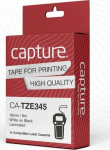 Capture 18mm x 8m White on Black Tape