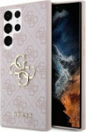 Guess PU 4G Metal Logo Case for Samsung Galaxy S23 Ultra / Pink