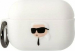 Karl Lagerfeld Case Karl Lagerfeld KLAP2RUNIKH Apple AirPods Pro 2 cover white/white Silicone Karl Head 3D