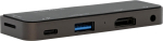 Exsys EX-1222HM - Kabelgebunden - USB 3.2 Gen 1 (3.1 Gen 1) Type-C - 87 W - Anthrazit - MicroSD (TransFlash) - MicroSDHC - MicroSDXC - Aluminium