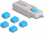 Delock USB Typ A Port Blocker Tool - Grau, Blau (Packung mit 5)
