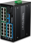 TRENDnet Industrie Switch 26Port Gbit PoE+ Metall DIN-Rail