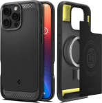 Kaitse&uuml;mbris Rugged Armor (MagFit), Apple iPhone 16 Pro, must, MagSafe, Spigen