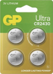 GP Batteries GP Ultra Lithium Cell Battery CR2430, 3V (4-pack)