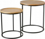 Boltze Set of side tables with bamboo top BORINO, wys. 38-45 cm