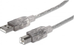 MANHATTAN USB Kabel A -> B St/St 1.80m silber