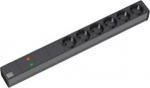 Bachmann 19" Steckdosenleiste 6x CEE7/3 GVS schwarz - Steckdosenleiste - 2 m