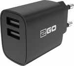 2GO Ladeger&auml;t 10W 2-Port 2x USB-A schwarz