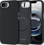 Kaitse&uuml;mbris Ion Carbon MagSafe, Apple iPhone 16e, must/h&otilde;bedane, &otilde;huke, Tech-Protect