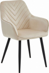 Leobert NANA chair - beige velvet / black legs x 1