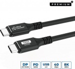 MicroConnect USB-C to USB-C cable 0.15m, Premium, 100W, 40Gbps, USB4