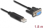 Delock USB 2.0 to serial RS-232 Adapter Sub-D 9 compact socket with screws (67382)