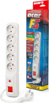 Listwa zasilająca Acar F5 przeciwprzepięciowa 5 sockets 1.5 m White (W2501)
