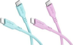 Wentronic Goobay Coral Crush USB-C 2.0 60W PD 1.5m Pink Turquoise 2 stk