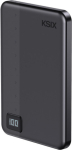 Ksix Powerbank Magslim 5000 mAh Magnetic USB-C PD 20W Digital display Black