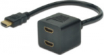 MicroConnect HDMI Y-Splitter Cable, type A -2xtype A, M/F, 0.2m