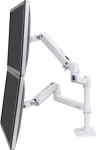 Ergotron LX - Befestigungskit (Clamping fixture for table, Stange, 2 articulated arms, 2 extension brackets) - f&uuml;r 2 LCD-Displays - Aluminium, Stahl - wei&szlig; - screen size: bis zu 61 cm (bis zu 24 Zoll)