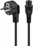 Wentronic Power Cord 3.0m, black, angled plug CEE 7/7 - C5