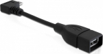DELOCK USB Kabel A -> Micro-B 90&deg;OTG BU/St 0.11m sw