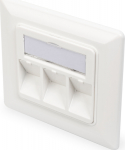 DIGITUS Rahmen + Platte 80x80mm f&uuml;r 3 Keystone Module weiss