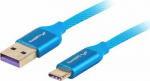 Kabel USB Lanberg USB-A - USB-C 0.5 m Niebieski (CA-USBO-21CU-0005-BL)