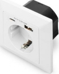 Digitus | Safety Plug for Flush Mounting with 1 x USB Type-C, 1 x USB A
